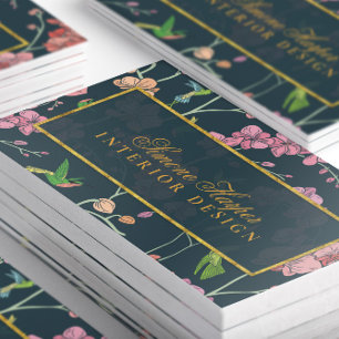 Chic Floral & Birds Business Card