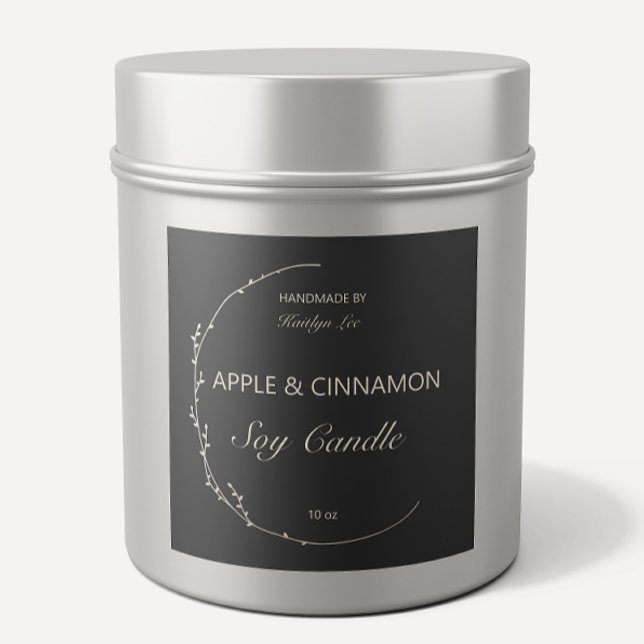 Chic Floral Black & White Handmade Candle Label (Creator Uploaded)