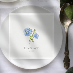Chic Floral Blue Hydrangea Event Wedding Napkin