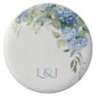 Chic Floral Blue Hydrangea Monogram Event Wedding