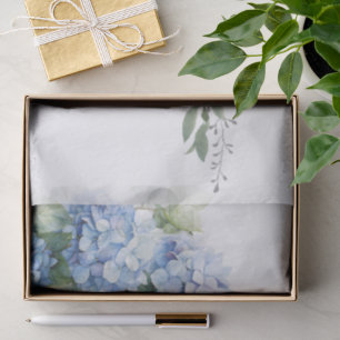 Chic Floral Blue Hydrangea Wedding Tissue Paper