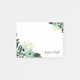 Chic Floral Border Monogram Post-it Notes