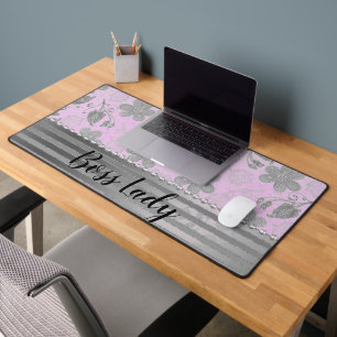 Chic Floral "Boss Lady" Desk Mat