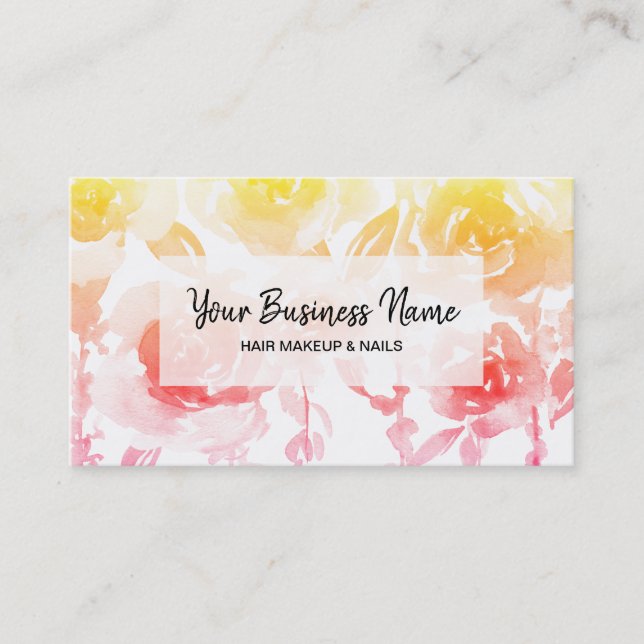*~* Chic Floral Bouquet Roses Wisteria  Flowers Business Card (Front)