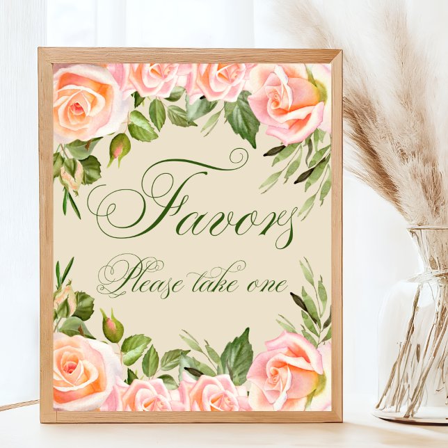 Chic Floral Bridal Shower Favour Sign (Creator Uploaded)
