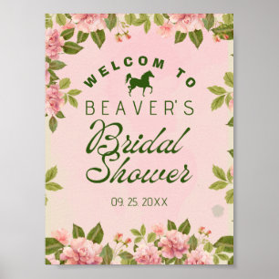 Chic Floral Bridal Shower Welcome Sign