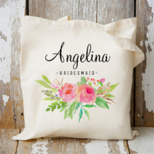 Chic Floral Bridesmaid Personalised-6 Tote Bag