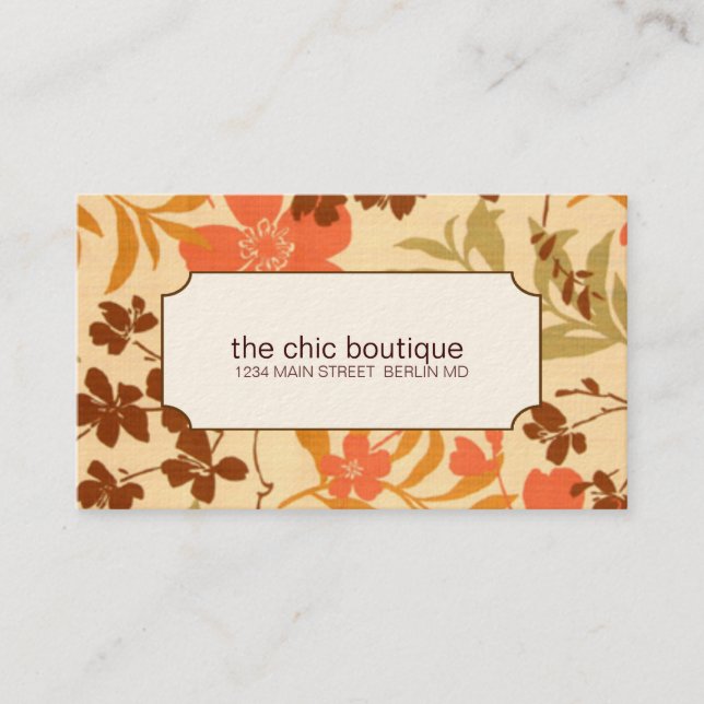 Chic Floral Business Cards (Front)