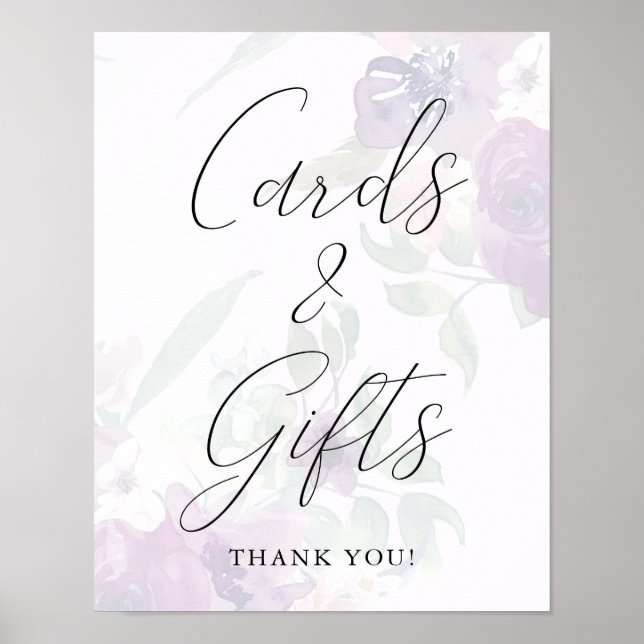 Chic Floral Cards and Gifts Wedding Poster (Front)