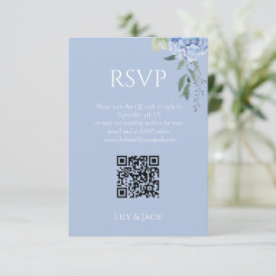 Chic Floral Dusty Blue Hydrangea Wedding RSVP Enclosure Card