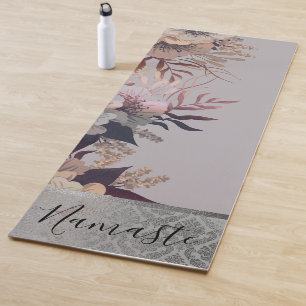 Chic Floral Elegant Damask Yoga Mat