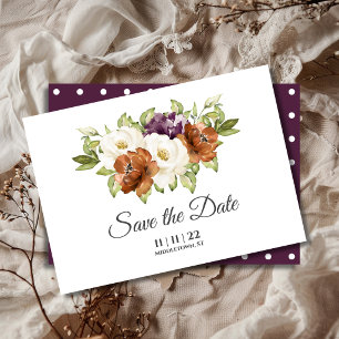 Chic Floral Fall Wedding Save The Date
