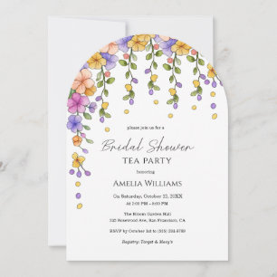 Chic Floral Garden Bridal Tea Party Invitation