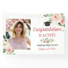 Chic Floral Gold Graduation Celebration Photo