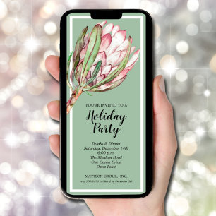 Chic Floral Holiday Christmas Party Invitation