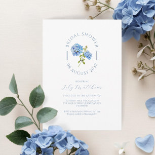 Chic Floral Hydrangea Bridal Shower Invitation