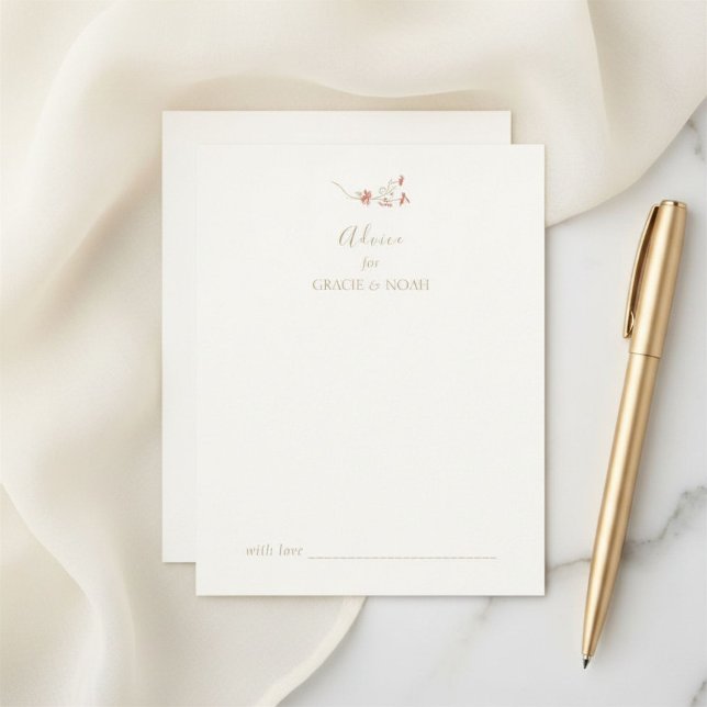 Chic Floral Ivory Wedding Advice Card  (Creator Uploaded)