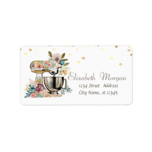 Chic Floral Mixer Gold Confetti   Label