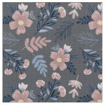 Chic Floral on Grey Fabric By The Yard Fat Quarter