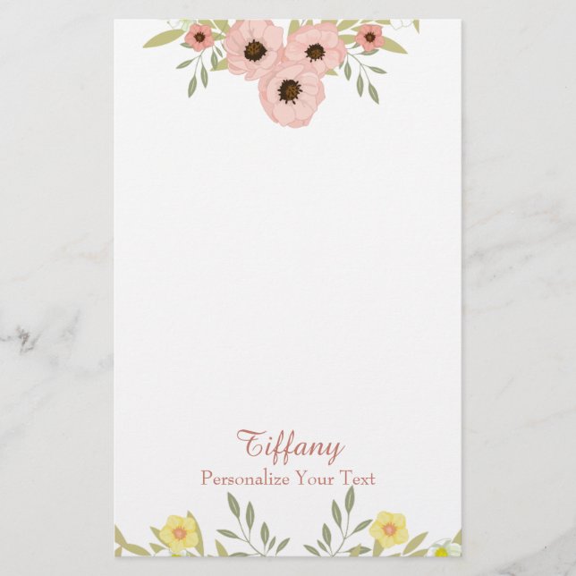 Chic Floral Stationery (Front)