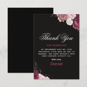 Chic Floral Surprise Retirement Party 2025 Thank You Card