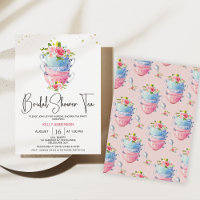 Chic Floral Tea Cups Tea Party Bridal Shower