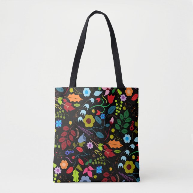 Chic Floral Tote Bag (Front)