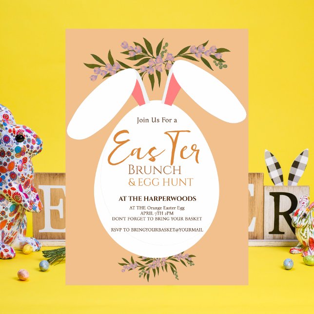 chic floral watercolor easter brunch egg hunt invitation (Creator Uploaded)