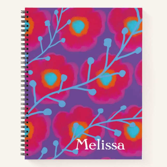 Chic Floral Watercolor  Notebook (Front)