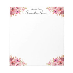 Chic Floral Watercolor Wildflowers Frame Notepad