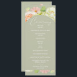 Chic Florals Sage Green Wedding Ceremony Program<br><div class="desc">Wedding ceremony program features your details on the front and back in chic lettering accented with beautiful watercolor flowers - white and green hydrangeas,  pink and cream roses,  daisies,  small stems and leaves. MATCHING items in our collection.</div>