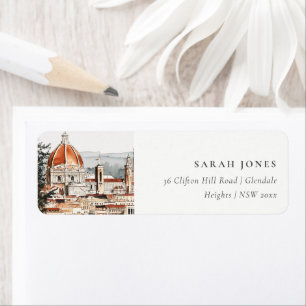 Chic Florence Cathedral Italy Watercolor Address Return Address Label