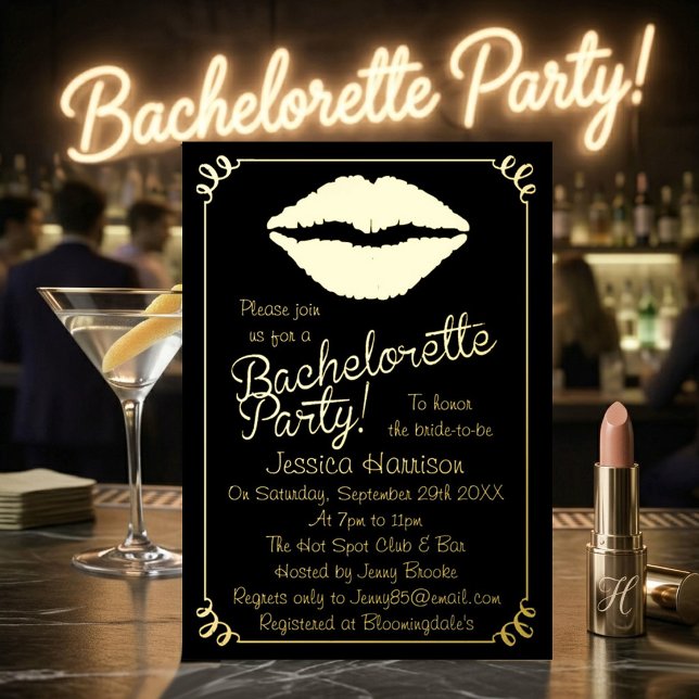 Chic Foil Lips Bachelorette Party Real (Creator Uploaded)