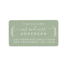Chic Foliage Future Mr Mrs Wedding Return Address