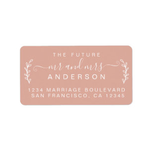 Chic Foliage Future Mr Mrs Wedding Return Address Label