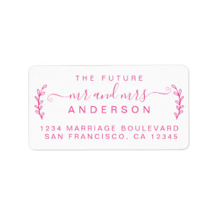 Chic Foliage Future Mr Mrs Wedding Return Address Label