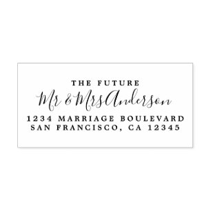 Chic Foliage Future Mr Mrs Wedding Return Address Rubber Stamp