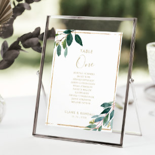 Chic Foliage Table Number 1 Seating Chart
