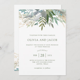 Chic Foliage   Wedding Invitation
