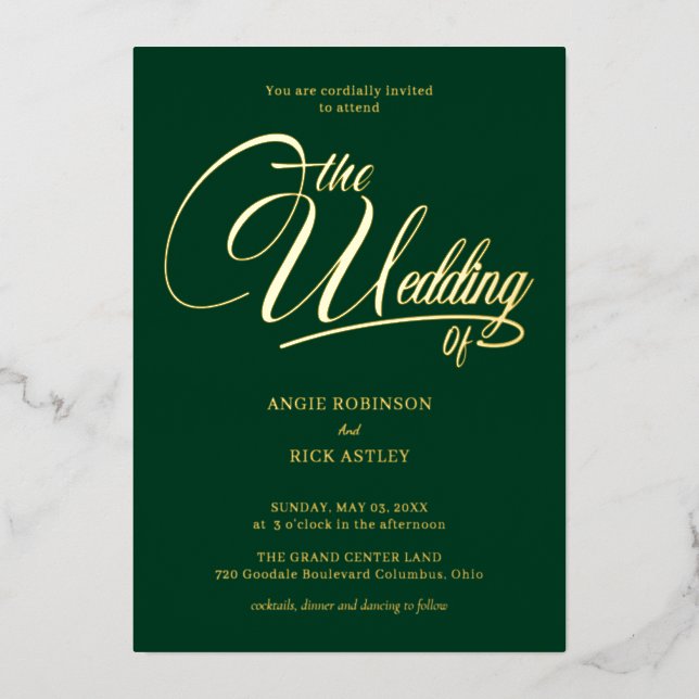  Chic Forest Green and Gold Wedding (Front)