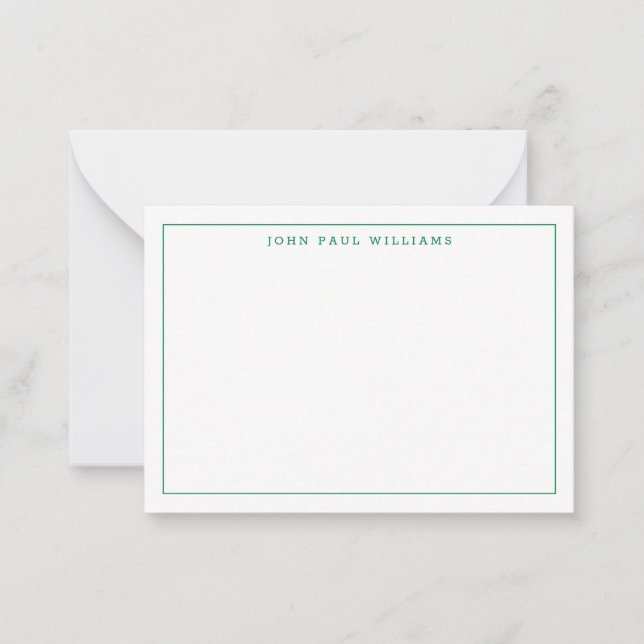 Chic Forest Green Professional Simple Thin Border Card (Front)