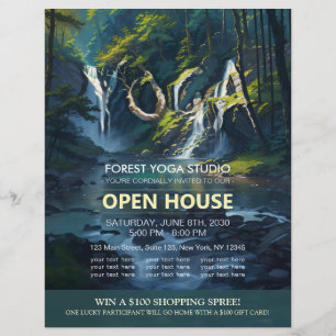 Chic Forest YOGA Hidden Text Meditation Instructor Flyer