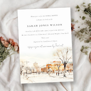 Chic Forgo North Dakota City Scape Bridal Shower Invitation