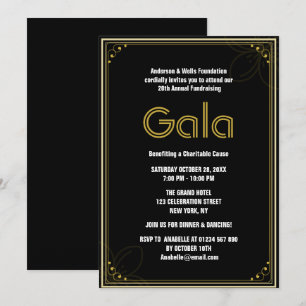 Chic Formal Corporate Gala Ball Party Fundraiser  Invitation