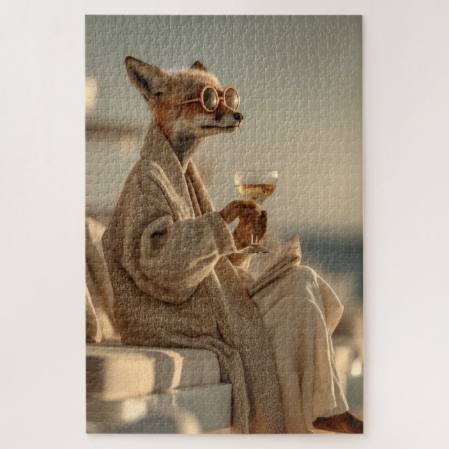 Chic Fox Relaxing in Style Jigsaw Puzzle (Vertical)