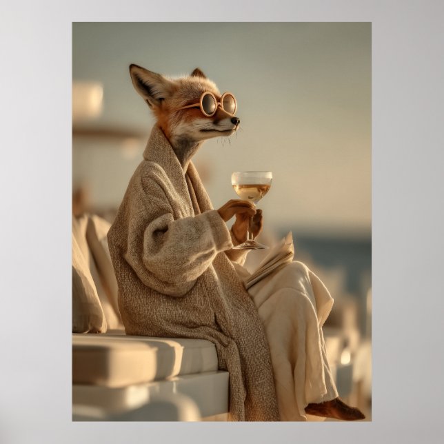 Chic Fox Relaxing in Style Poster (Front)