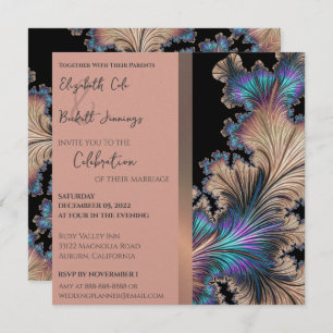 Chic Fractal Wedding Invitation