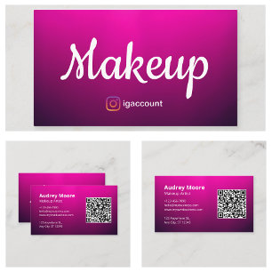Chic Freelance Makeup Artist Business Card