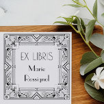 Chic French Art Deco Type Personal Name Ex Libris Self-inking Stamp<br><div class="desc">Elevate your library with our exquisite Art Deco style Ex Libris stamp, featuring a stylish frame and sleek, modern Deco typography. Perfect for book lovers and collectors, this elegant stamp adds a touch of sophistication and personalisation to your cherished volumes. Crafted with precision and designed to impress, our Ex Libris...</div>