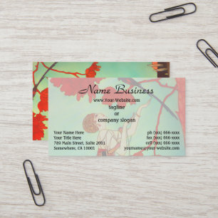 Chic French Art Nouveau Parrot Birdcage Garden Art Business Card